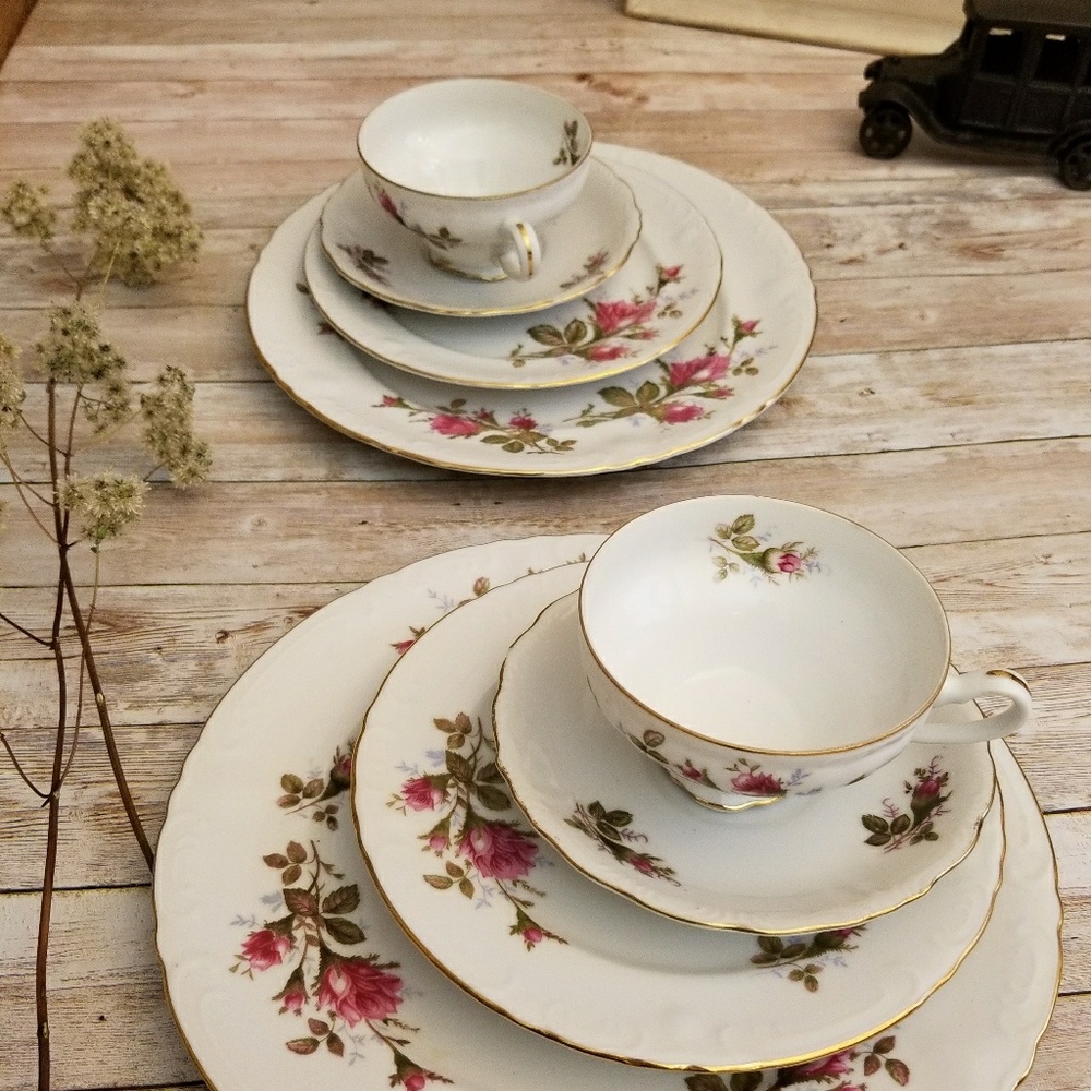 teacup set dishware dinning plates antique